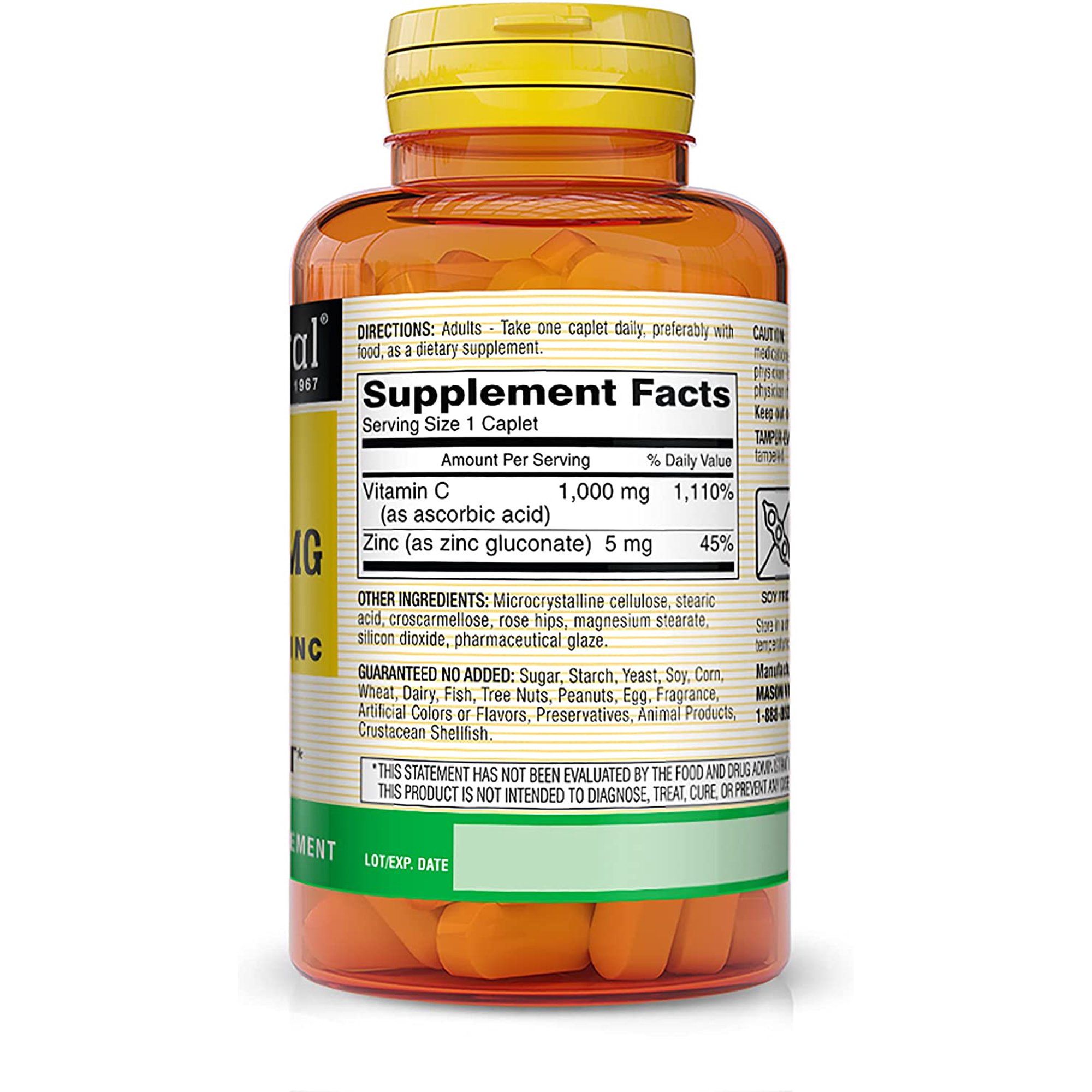  Viên uống bổ sung Vitamin C tăng cường hệ miễn dịch Mason Natural Vitamin C 1000 mg 100 viên [Mỹ] 