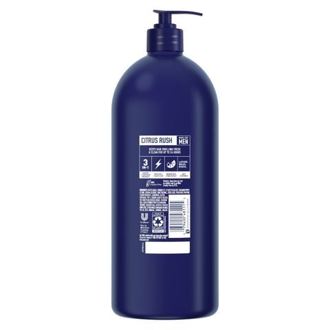 Dầu Gội, Xả và Tắm Suave Men 3in1 Citrus Cho Nam 1.18L (Bản Mỹ)