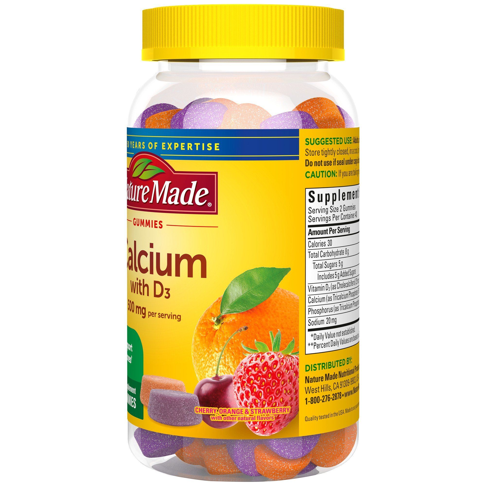  Calcium & D3 dạng kẻo dẹo Nature Made 80 viên [Mỹ] 