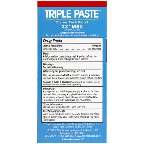 Kem chống hăm tã - Triple Paste Mỹ
