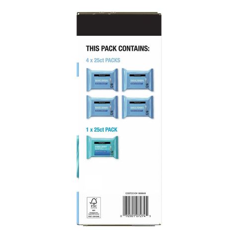 Khăn Tẩy Trang Neutrogena 125 Miếng (5 gói) – Sạch Sâu, Dịu Nhẹ Cho Da Nhạy Cảm