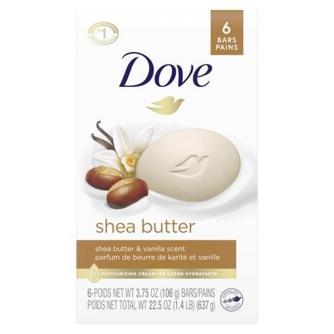 Xà bông cục từ bơ hạt mỡ Dove Beauty Purely Pampering Shea Butter lốc [Mỹ]
