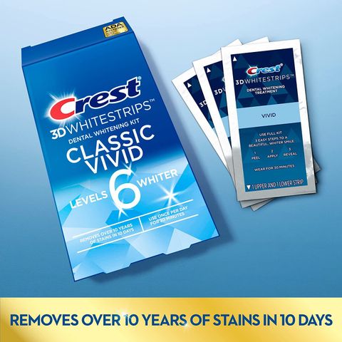 Miếng dán tấy trắng răng loại bỏ vết ố, mảng bám Crest 3D hộp 20 miếng [Mỹ]