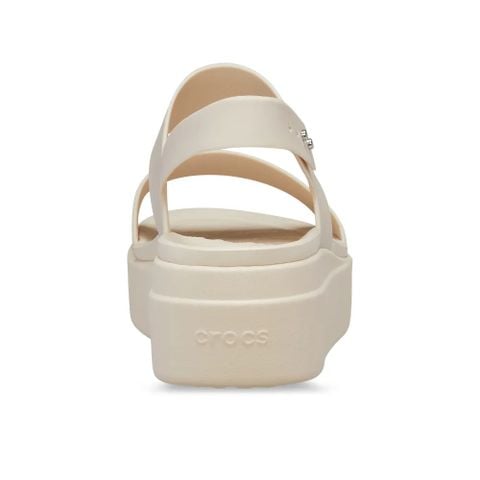 Sandal Quai Ngang Đế Xuống, Thanh Lịch, Thời Trang Crocs Brooklyn Bản Mỹ (trắng ngà)