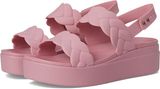 Crocs Brooklyn Woven Low Wedge – Sandal nữ đế xuồng êm ái - Hồng