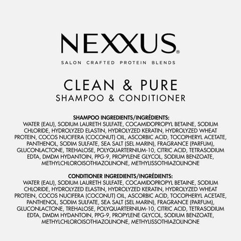 Dầu gội và xả chuẩn salon Mỹ Nexxus Clean and Pure dành cho tóc hư tổn 1L [Mỹ]