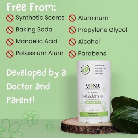 Thanh lăn khử mùi MONA Honeydew 100% tự nhiên cho trẻ em [Mỹ]