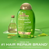 Dầu gội, dầu xả phục hồi tóc với chiết xuất hương thảo, bạc hà và keratin OGX Rosemary Mint Extra Strength