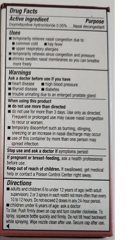 AFRIN ORIGINAL 12HR NASAL SPRAY 60ML – Xịt Mũi Giảm Nghẹt Mũi Nhanh, Hiệu Quả Suốt 12 Giờ