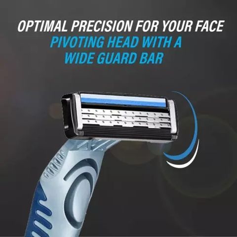 [Mỹ] Dao cạo râu cho Nam sẵn tinh chất lô hội và vitamin E cho da nhạy cảm BIC Flex 3 Sensitive Titanium - gói 3 chiếc