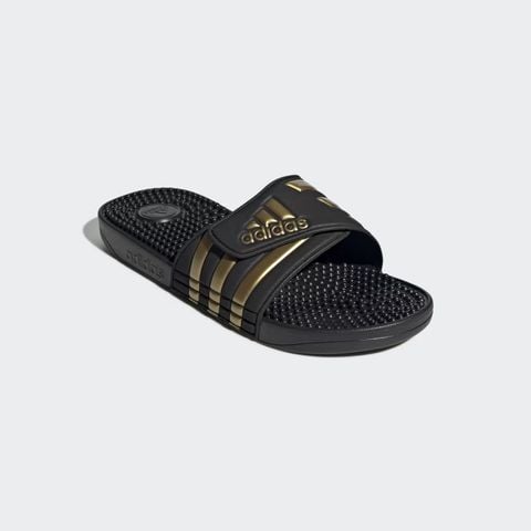Dép có gai mềm dẻo massage thư giãn đen, vàng đồng unisex Adidas ADISSAGE SLIDES [Auth]