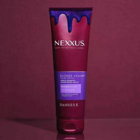 [Mỹ] Dầu gội tím cân bằng màu cho tóc tẩy trắng, bạch kim hoặc bạc Nexxus Blonde Assure Purple 251 mL