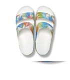 Crocs Baya Platform Slide Sandal – White Multi Color Leaves | Nàng thơ mùa hè