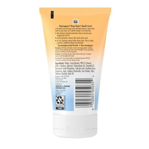 Sữa rửa mặt tấy tế bào chết Neutrogena Deep Clean 124 mL [Mỹ]