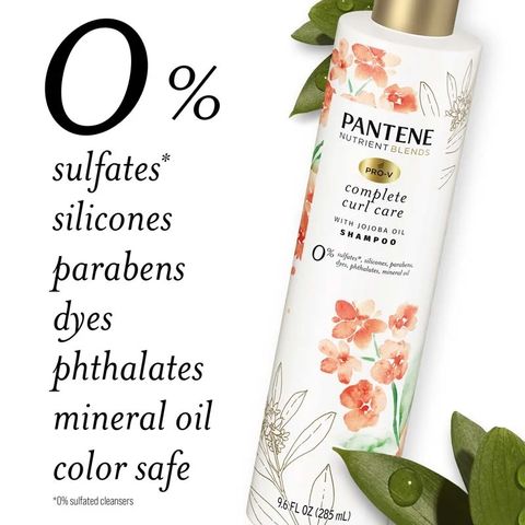 Dầu gội và xả dành cho tóc xoăn Pantene Nutrient Blends Pro-V with Jojoba oil 285 mL [Mỹ]