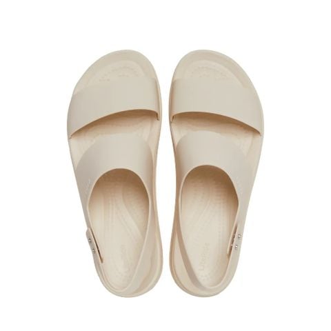 Sandal Quai Ngang Đế Xuống, Thanh Lịch, Thời Trang Crocs Brooklyn Bản Mỹ (trắng ngà)