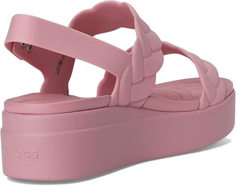 Crocs Brooklyn Woven Low Wedge – Sandal nữ đế xuồng êm ái - Hồng