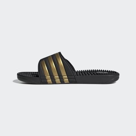 Dép có gai mềm dẻo massage thư giãn đen, vàng đồng unisex Adidas ADISSAGE SLIDES [Auth]