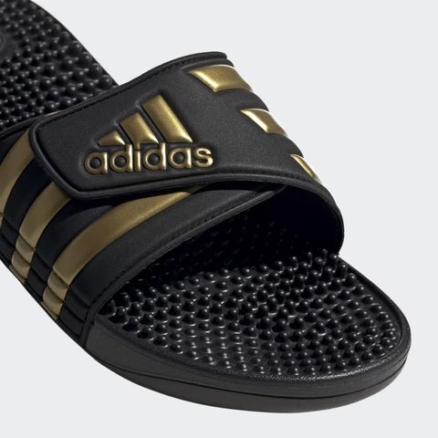 Dép có gai mềm dẻo massage thư giãn đen, vàng đồng unisex Adidas ADISSAGE SLIDES [Auth]