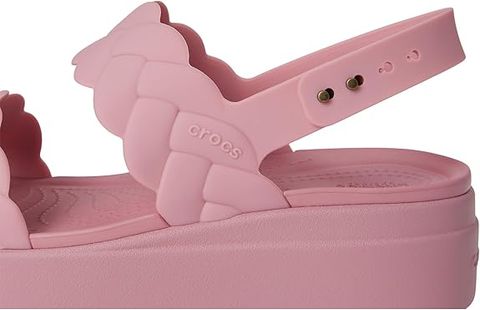Crocs Brooklyn Woven Low Wedge – Sandal nữ đế xuồng êm ái - Hồng