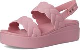 Crocs Brooklyn Woven Low Wedge – Sandal nữ đế xuồng êm ái - Hồng