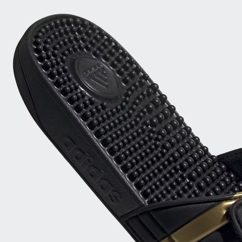 Dép có gai mềm dẻo massage thư giãn đen, vàng đồng unisex Adidas ADISSAGE SLIDES [Auth]