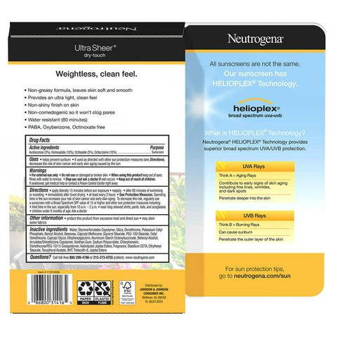 Kem chống nắng phổ rộng Neutrogena Ultra Sheer Dry-Touch Sunscreen Broad Spectrum SPF 55