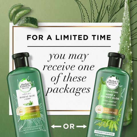 Dầu gội , dầu xả kiểm soát tóc rối Herbal Essences Hemp & Aloe [Mỹ]