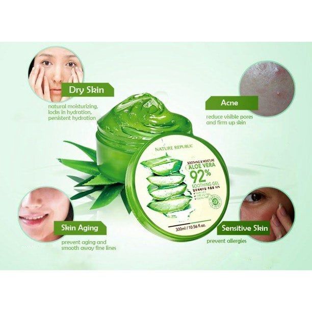  Aloe Vera Gel 92% Soothing Gel - Gel nha đam dưỡng ẩm 