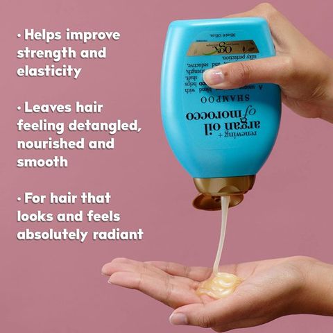 Dầu gội, xả phục hồi tóc hư tổn đã qua xử lý nhuộm OGX Renewing + Argan Oil of Morocco 385 mL