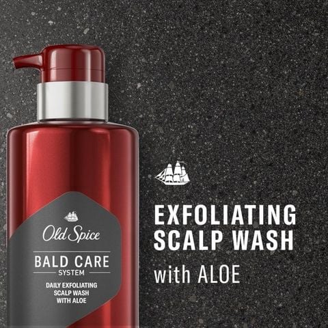 Dầu gội dưỡng ẩm và cân bằng độ ẩm da đầu cho Nam Old Spice Bald Care [ Mỹ ]