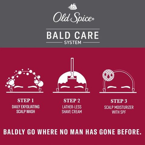 Dầu gội dưỡng ẩm và cân bằng độ ẩm da đầu cho Nam Old Spice Bald Care [ Mỹ ]