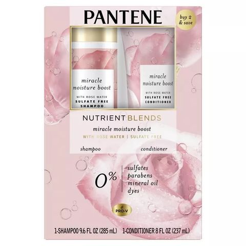 Dầu gội và xả cho tóc khô và giòn Pantene Pro-V Miracle Moisture Boost Rose Water 285 mL[Mỹ]