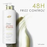 Dầu Gội Dove Dove Anti-Frizz & Smooth Phục Hồi Tóc Xơ Rối – Mềm Mượt Gấp 10 Lần, Dưỡng Ẩm Sâu Từ Bơ Hạt Mỡ