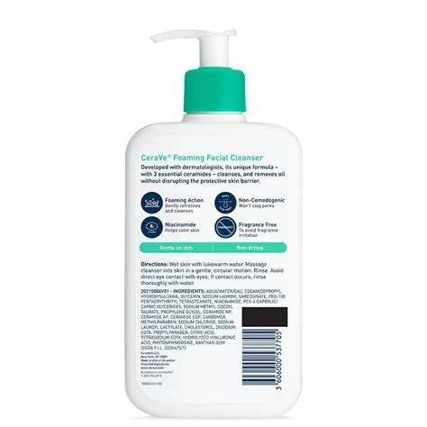 Sữa rửa mặt Cerave Foaming Facial Cleanser 473ml - tặng chai 87ml