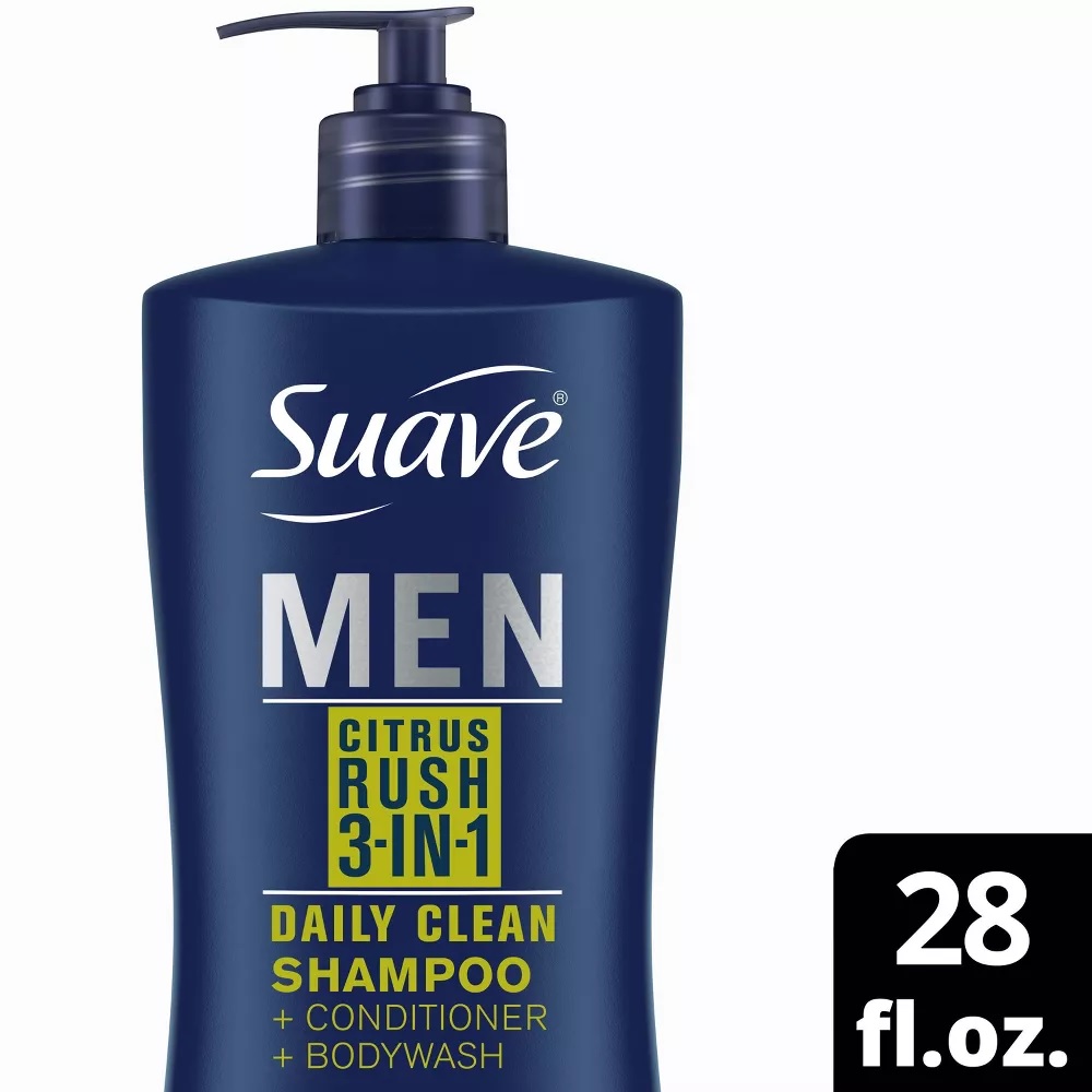Mỹ Dầu gội, xả và tắm Suave Men 3 trong 1 cho nam 828mL