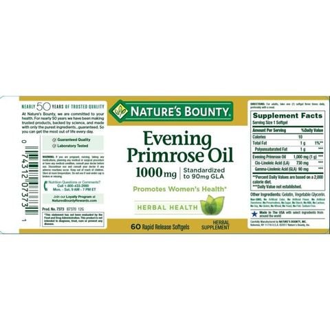 Hoa anh Thảo - Evening Primrose Oil, 1,000 mg, 60 viên Mỹ