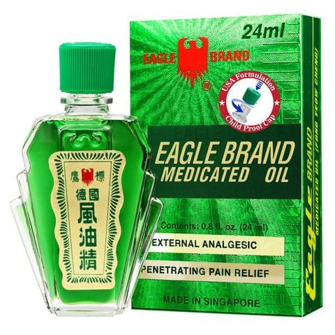 Dầu xanh hiệu Con Ó, hai nắp của Mỹ- Eagle Brand Medicated Oil