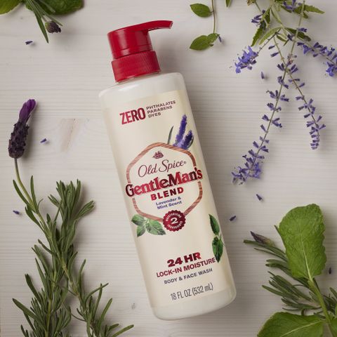 Sữa tắm và rửa mặt cho Nam Old Spice Gentle Man's hương Oải hương & Bạc hà 500 mL [Mỹ]