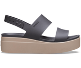 Sandal Quai Ngang Đế Xuống, Thanh Lịch, Thời Trang Crocs Brooklyn Bản Mỹ (đen)