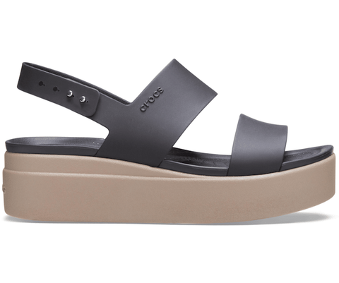 Sandal Quai Ngang Đế Xuống, Thanh Lịch, Thời Trang Crocs Brooklyn Bản Mỹ (đen)