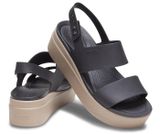 Sandal Quai Ngang Đế Xuống, Thanh Lịch, Thời Trang Crocs Brooklyn Bản Mỹ (đen)