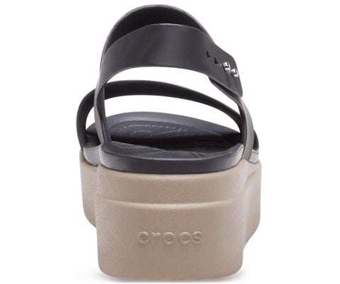 Sandal Quai Ngang Đế Xuống, Thanh Lịch, Thời Trang Crocs Brooklyn Bản Mỹ (đen)