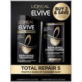 Dầu gội và Xả phục hồi toàn diện, 5 dấu hiệu hư tổn L'oreal Paris Elvive Total Repair 5 375mL [Mỹ]