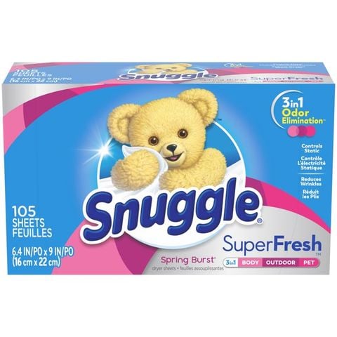 Giấy Thơm Sấy Quần Áo, Làm Mềm Vải, Kiểm Soát Tĩnh Điện và Loại Bỏ Mùi Hôi Snuggle Dryer Sheets (Mỹ)