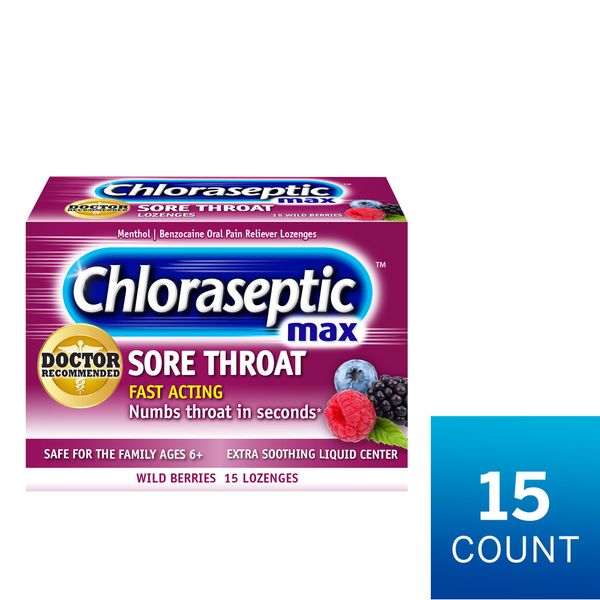 Kẹo ngậm viêm họng Chloraseptic Sore Throat Mỹ 15 viên / 1 hộp