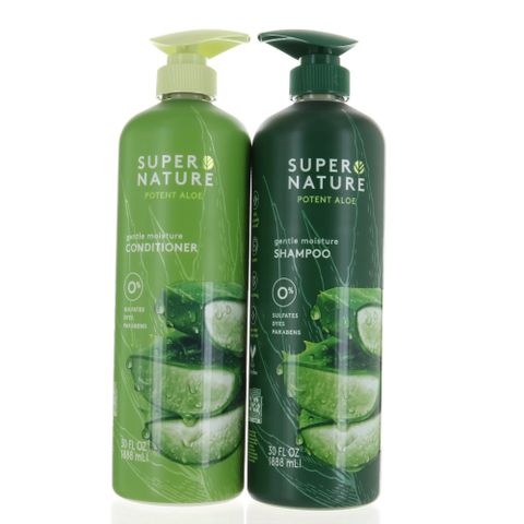 Dầu gội và xả tinh chất lô hội siêu dưỡng ẩm Super Nature Potent Aloe 888mL [Mỹ]