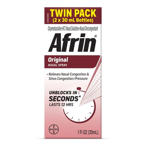 AFRIN ORIGINAL 12HR NASAL SPRAY 60ML – Xịt Mũi Giảm Nghẹt Mũi Nhanh, Hiệu Quả Suốt 12 Giờ