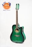 Guitar acoustic Rolsey xanh lá đen