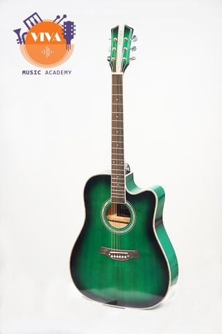 Guitar acoustic Rolsey xanh lá đen